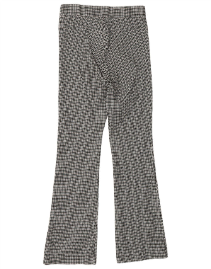 ZARA Calça feminina casual bootcut pequena W26 L26 cinza Chevron