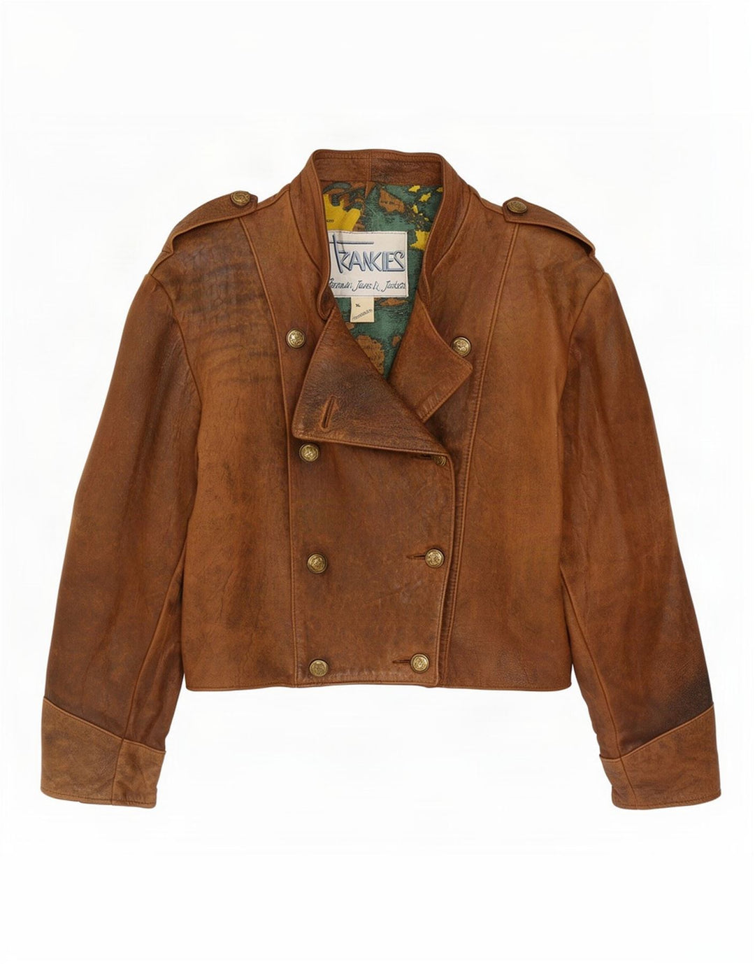 Jaqueta feminina Frankie's com corte militar e peito duplo Reino Unido 18 XL marrom