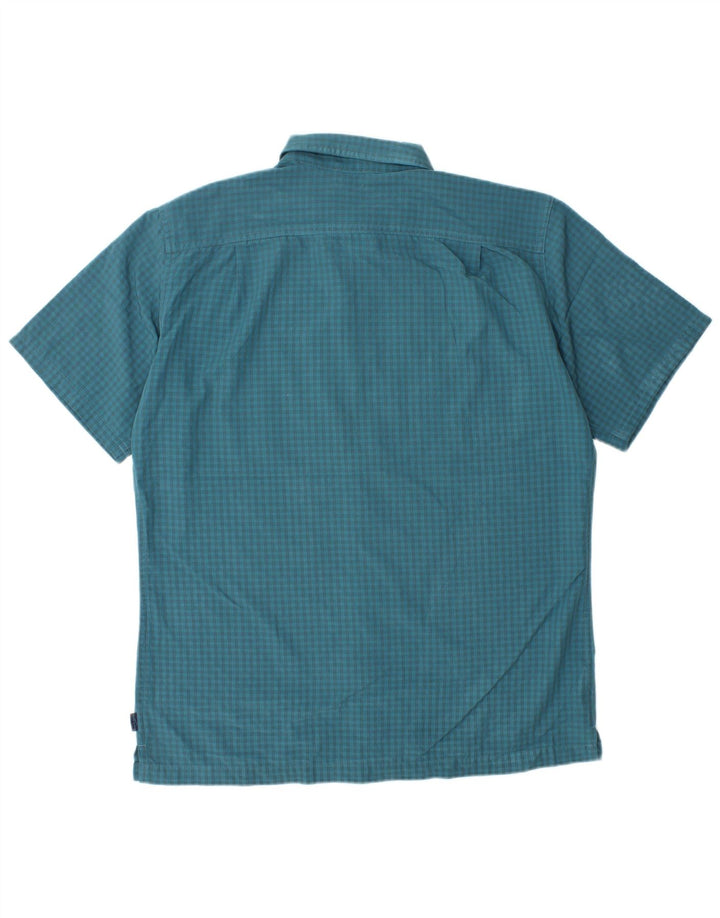 EDDIE BAUER Camisa masculina de manga curta poliéster azul médio