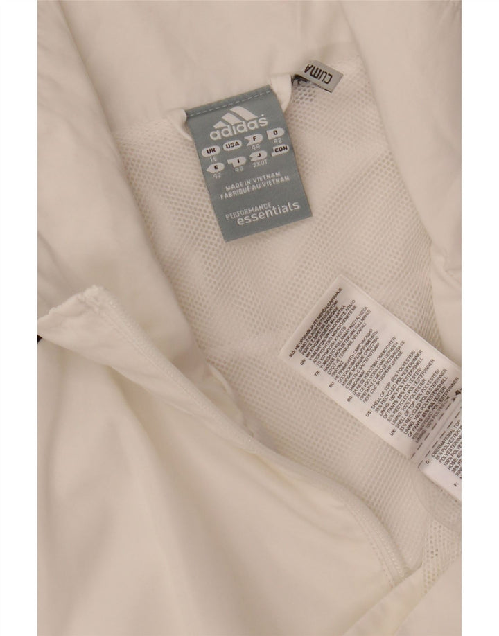 Adidas Womens Climalite Tracksuit Top Jacket UK 16 Grande Branco Poliéster