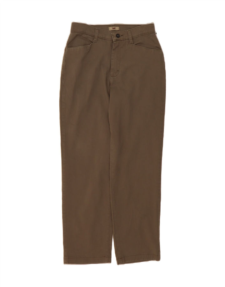 LEE Womens Straight Casual Trousers US 6 Medium W28 L28 Brown Cotton Vintage Lee and Second-Hand Lee from Messina Hembry 