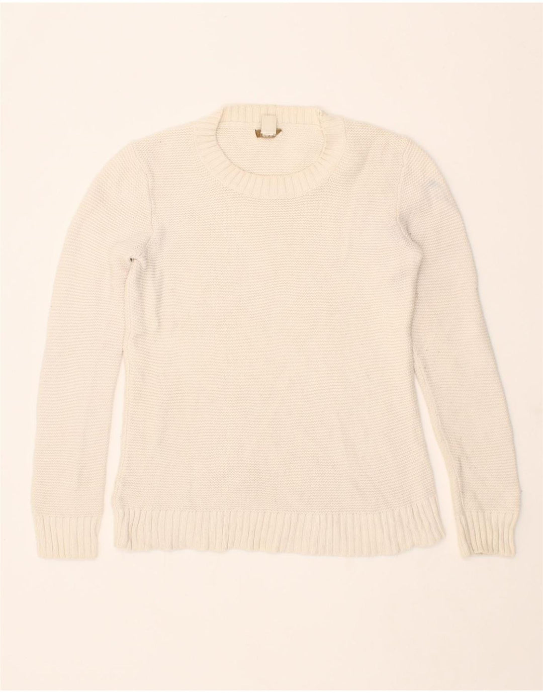 J. CREW Womens Crew Neck Jumper Sweater UK 2 2XS Off White Cotton Vintage J. Crew and Second-Hand J. Crew from Messina Hembry 