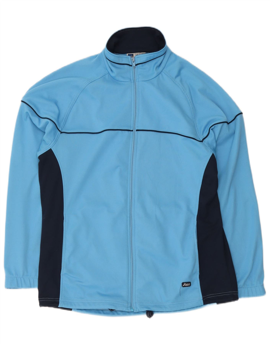Asics Mens Tracksuit Top Jaqueta Médio Azul Colourblock Poliéster