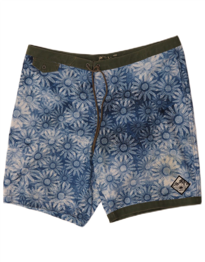 Shorts de natação masculino Vans grande poliéster floral azul