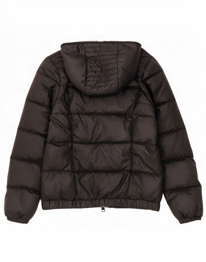 Jaqueta acolchoada com capuz feminina Adidas UK 12/14 poliéster preto médio