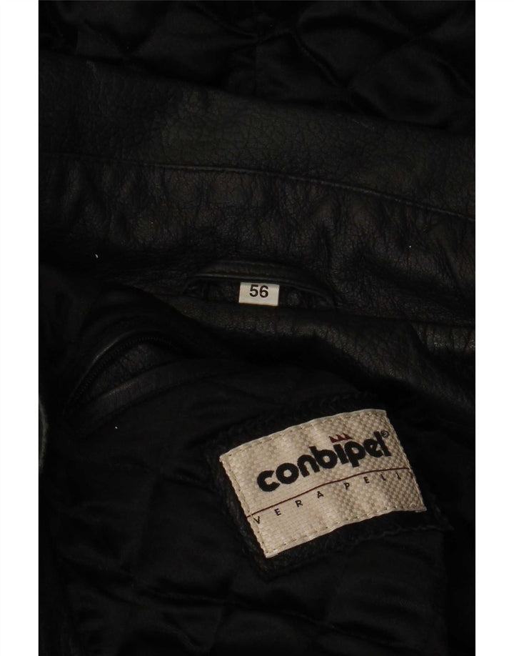 Casaco masculino de couro com capuz Conbipel IT 56 2XL preto