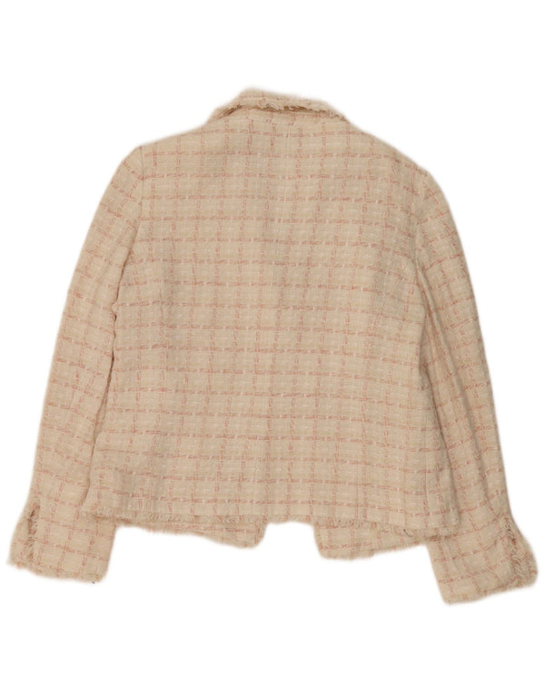 Jaqueta blazer feminina Marks & Spencer de ajuste padrão Reino Unido 16 grande xadrez rosa