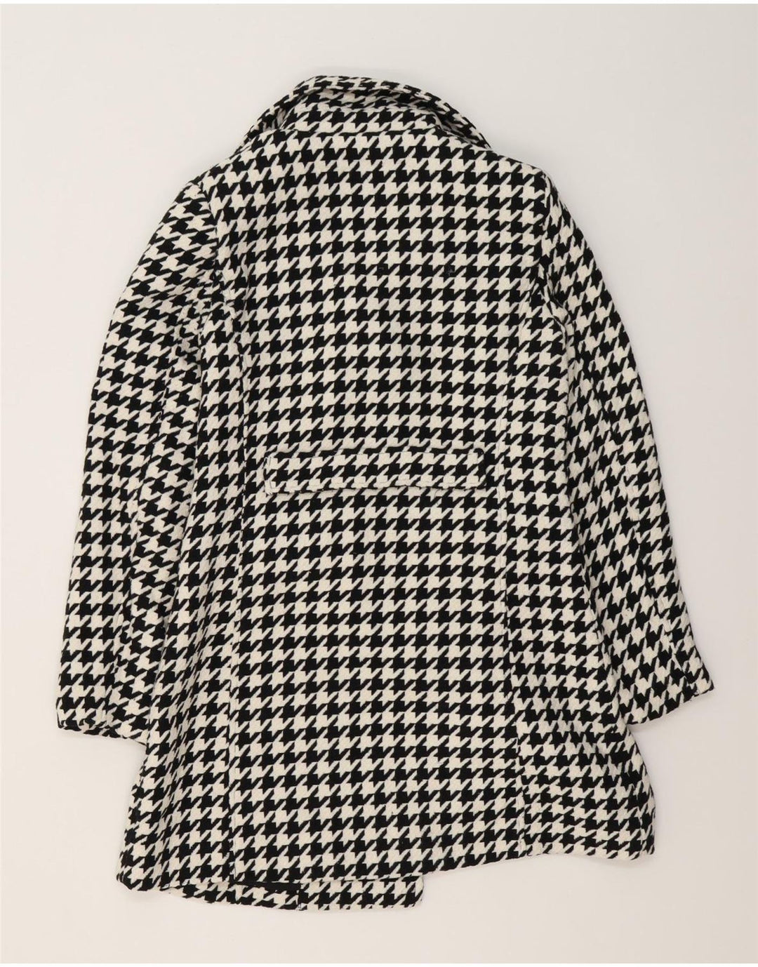 Casaco feminino Oasis com peito duplo UK 8 pequeno poliéster preto Houndstooth