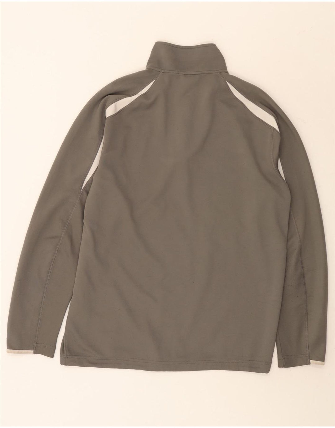 Asics Mens Zip Neck Pullover Treino Top Grande Cinza Colourblock Poliéster