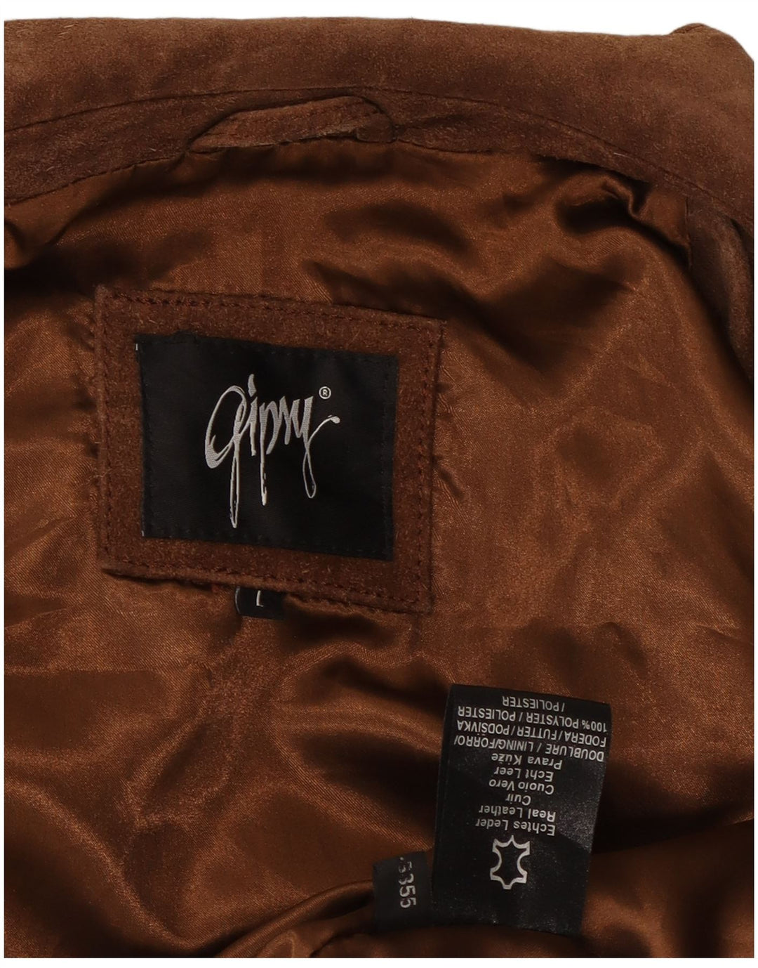 GIPSY Womens Suede Jacket UK 16 Large Brown Leather