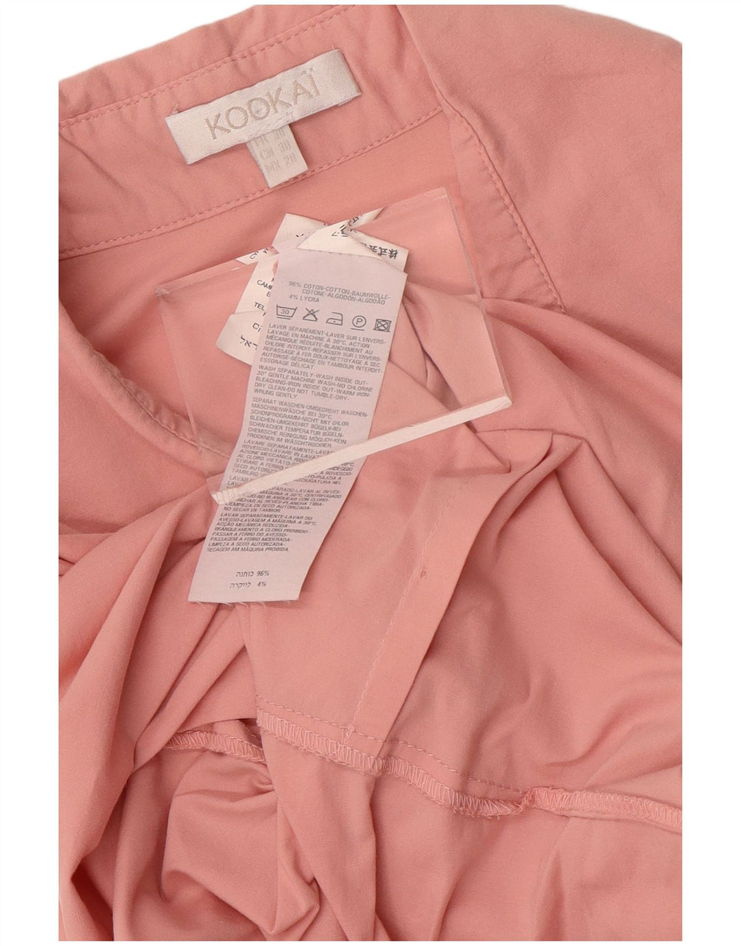 Vestido maxi feminino Kookai manga 3/4 Reino Unido 10 pequeno algodão rosa