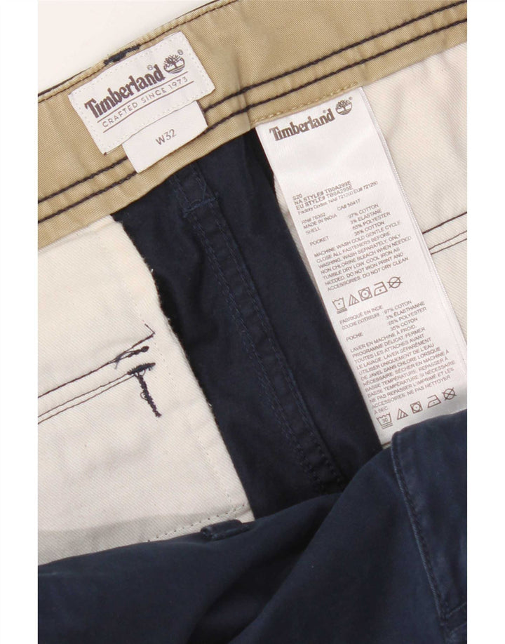 Timberland Mens Cargo Shorts W32 Médio Algodão Azul Marinho