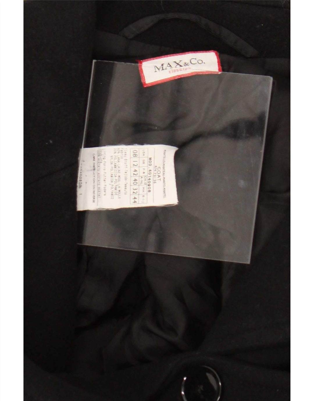 Sobretudo feminino Max & Co. UK 12 lã preta média