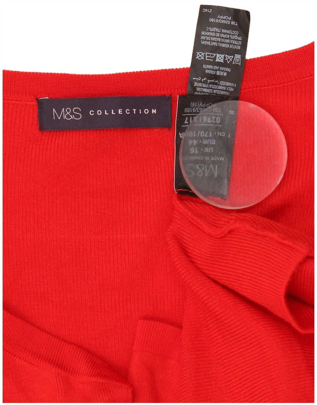 Marks & Spencer Suéter feminino Longline Open Cardigan Reino Unido 16 Grande Vermelho