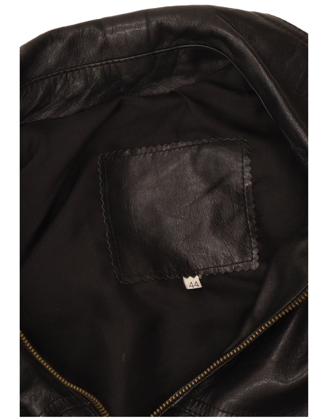 Jaqueta de couro feminina vintage IT 44 couro preto médio