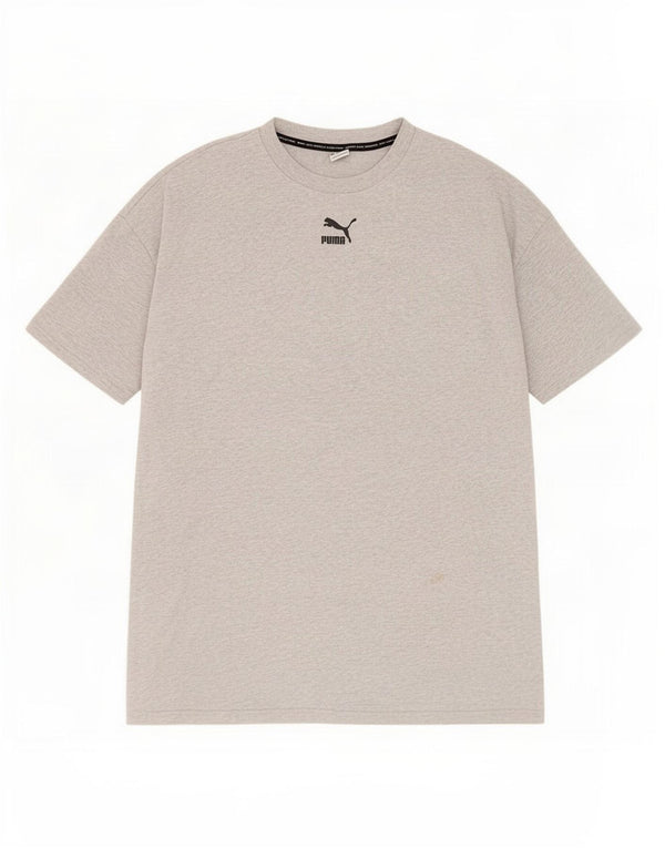 Puma Mens Loose Fit T-Shirt Top Pequeno Cinza Salpicado