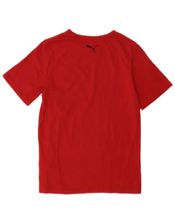 Camiseta PUMA Boys Graphic Top 10-11 Anos Médio Algodão Vermelho