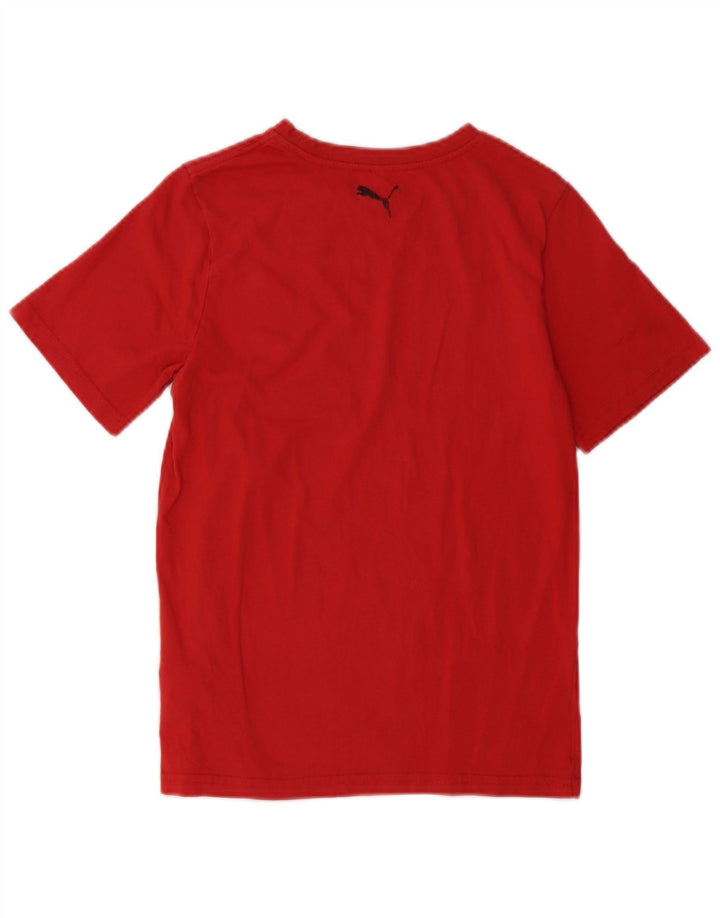 Camiseta PUMA Boys Graphic Top 10-11 Anos Médio Algodão Vermelho
