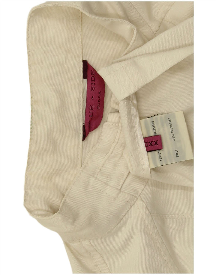 Jaqueta bomber feminina lateral azul poliéster branco UK 20 2XL