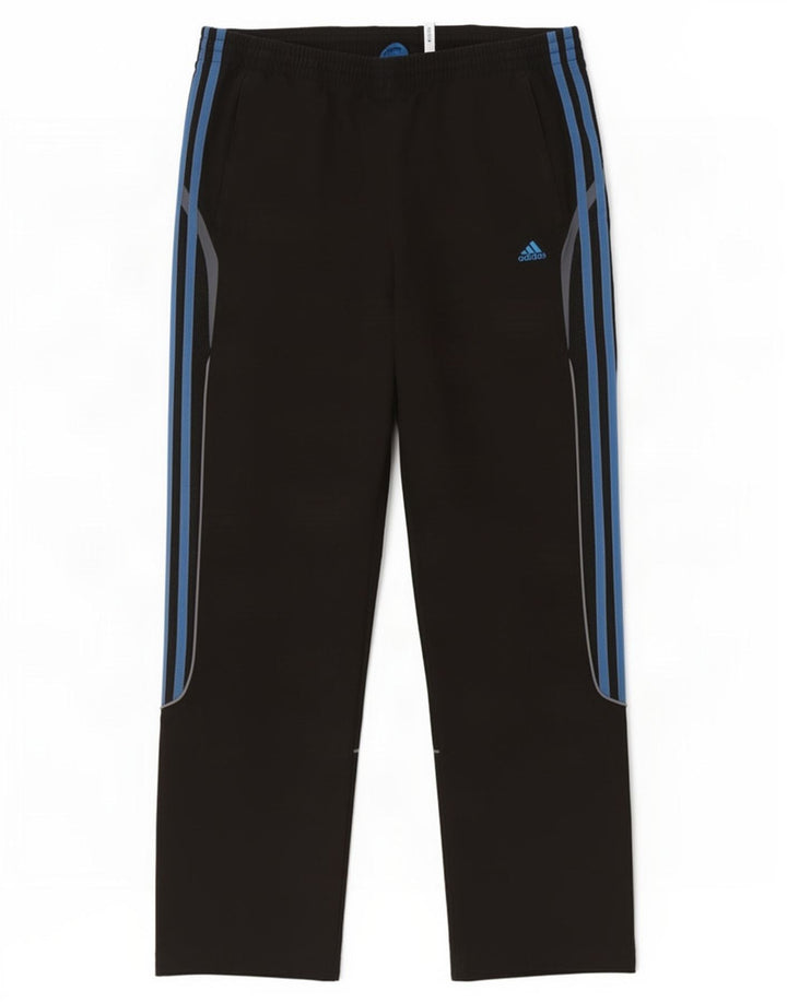 Adidas masculino climalite calças de treino joggers grande poliéster preto