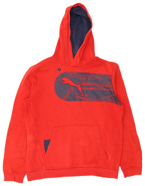 Jumper com capuz gráfico Puma Boys 15-16 anos 2XL algodão vermelho