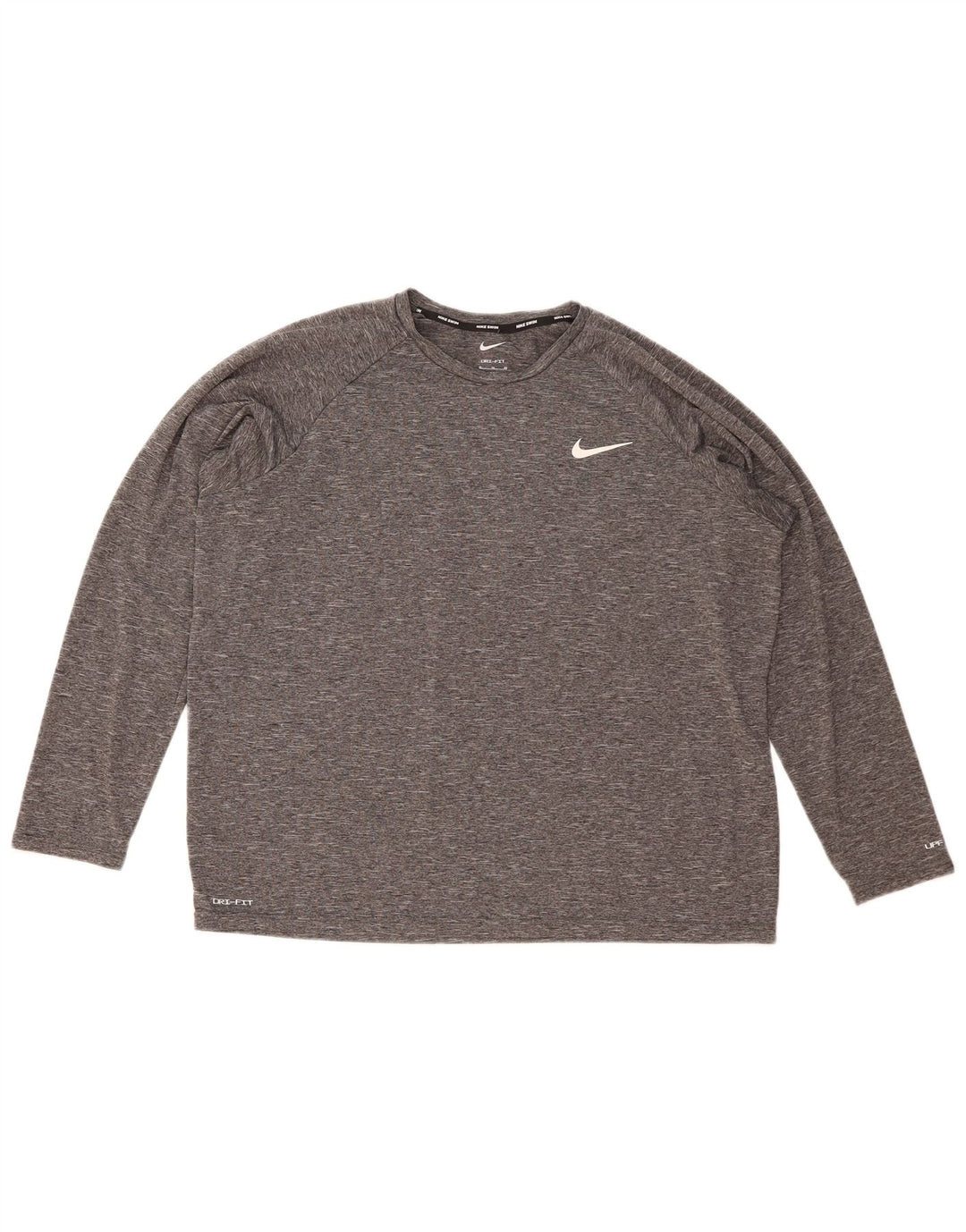 Nike Mens Dri Fit Top Manga Longa XL Cinza Flecked