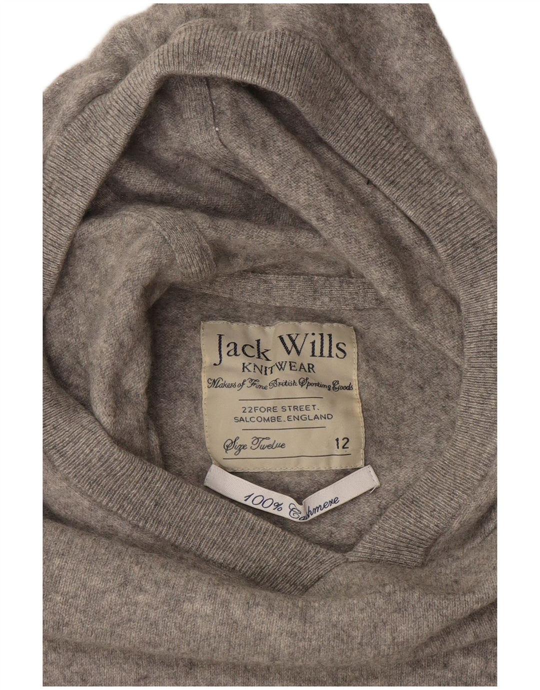 Suéter feminino JACK WILLS com capuz e caxemira cinza médio Reino Unido 12