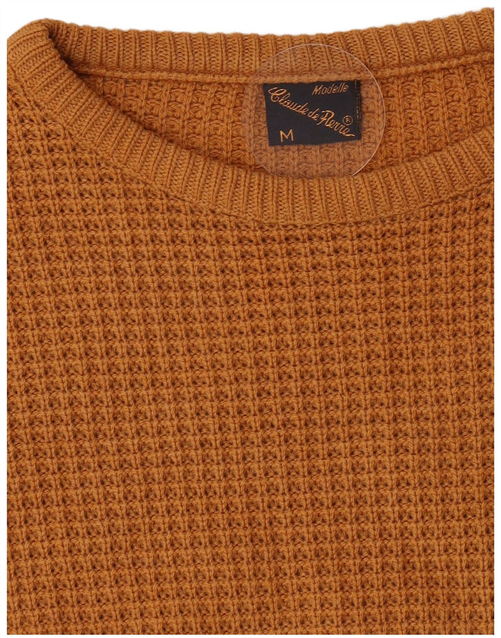 Claude De Pierre Suéter masculino com gola redonda, lã marrom médio