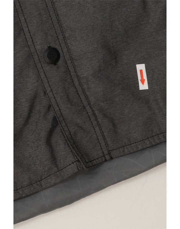 Jaqueta corta-vento masculina Nike com capuz UK 36 pequeno cinza colorblock poliéster