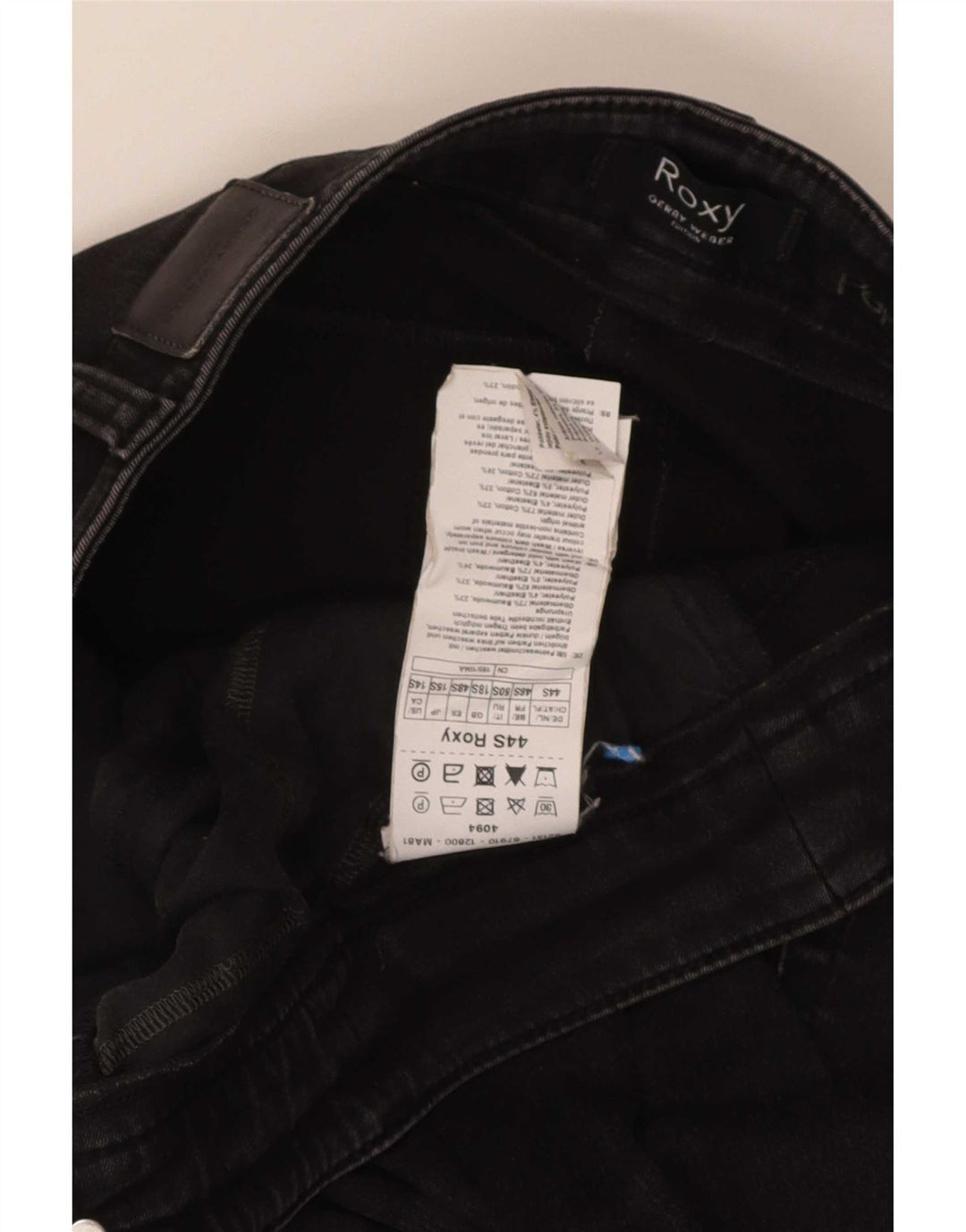 Roxy Jeans Slim Feminino UK 18 XL W32 L30 Algodão Preto