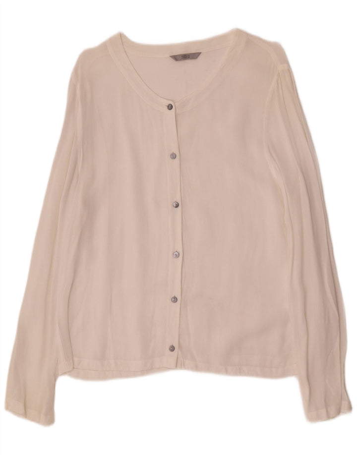 Blusa feminina Marks & Spencer UK 16 grande branca