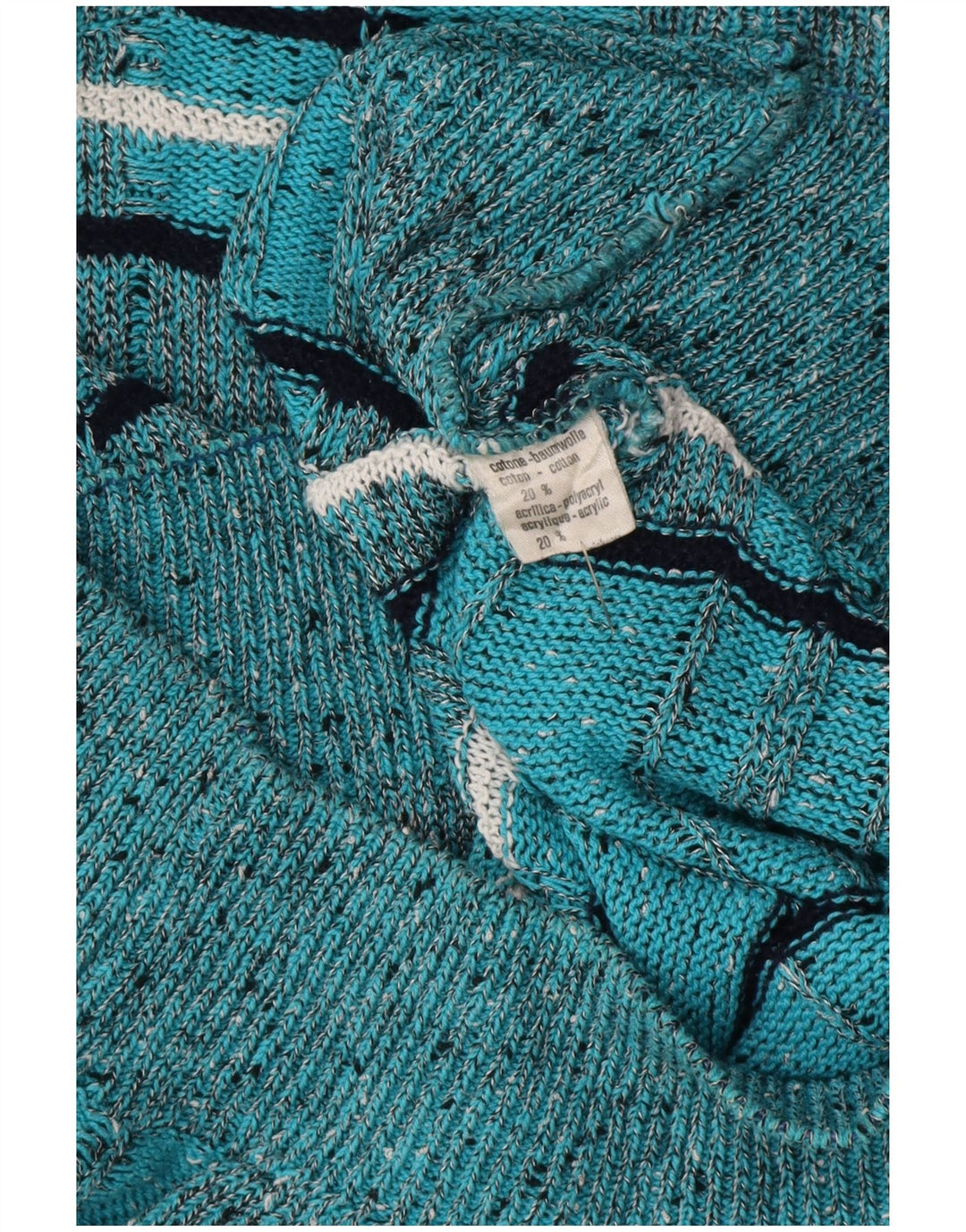 Suéter masculino Les Jacquelines com gola redonda IT 52 listrado azul grande