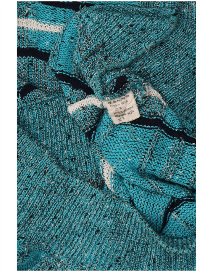 Suéter masculino Les Jacquelines com gola redonda IT 52 listrado azul grande
