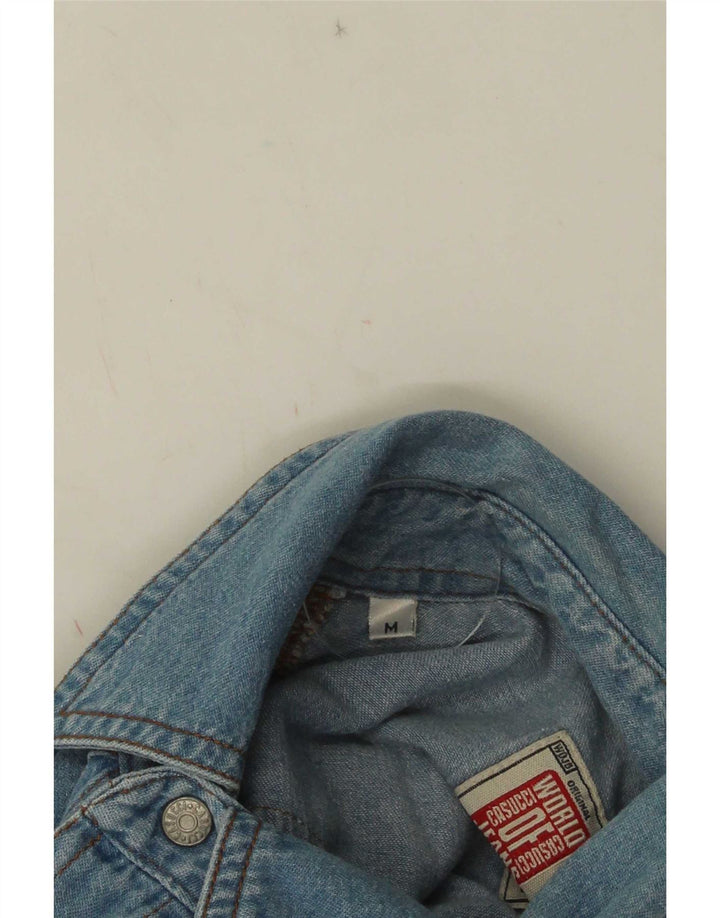 Camisa jeans masculina Casucci de algodão azul médio