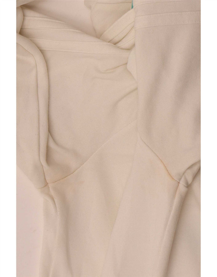 Adidas feminino zip moletom com capuz IT 44 médio algodão branco