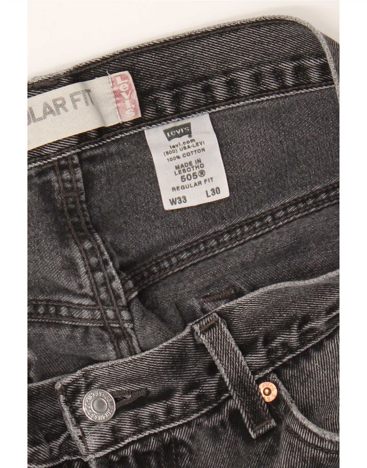 Calça jeans masculina Levi's 505 Regular Fit Straight W33 L30 Cinza Algodão
