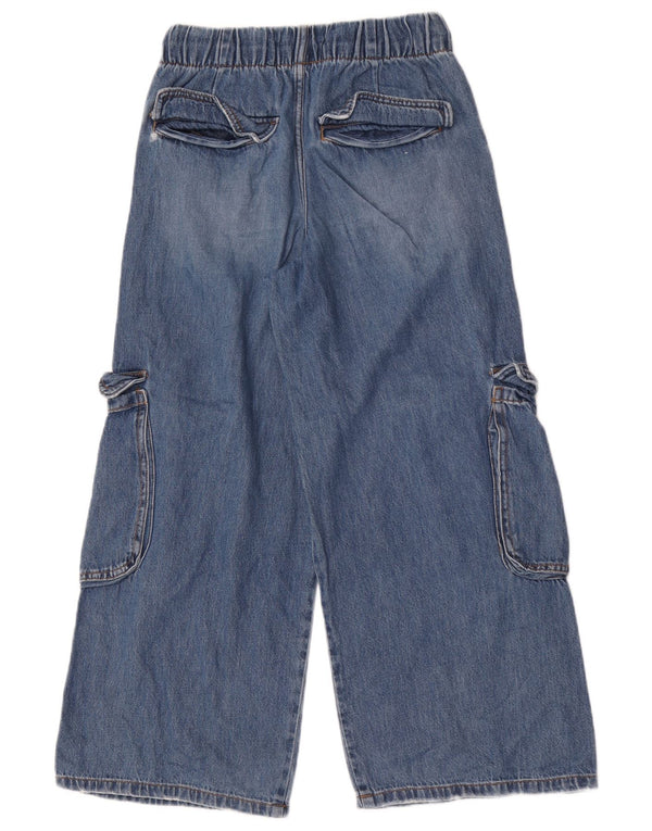 Zara Girls Cargo Jeans de perna larga 13-14 anos W26 L26 Azul