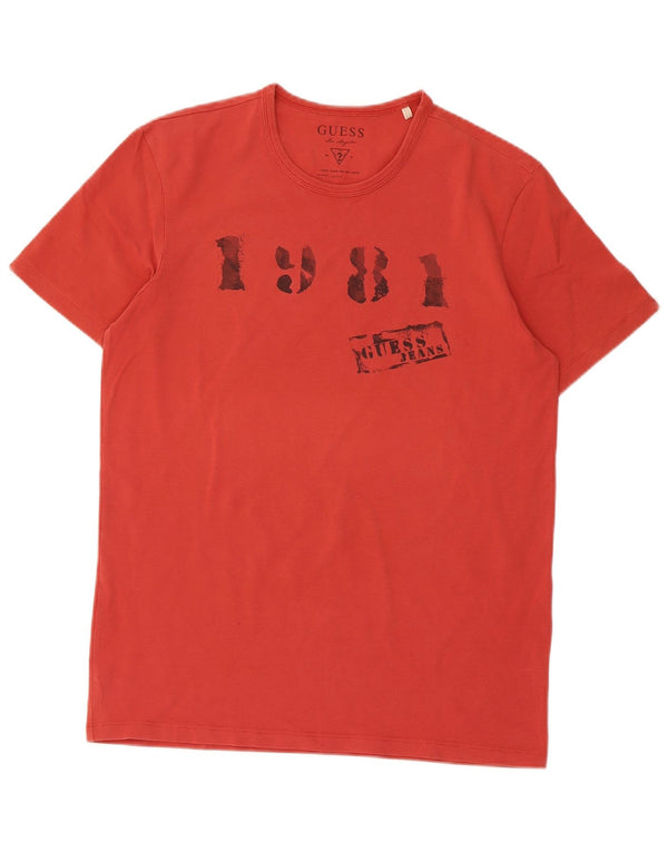 Camiseta feminina Guess com estampa gráfica UK 18 XL algodão vermelho
