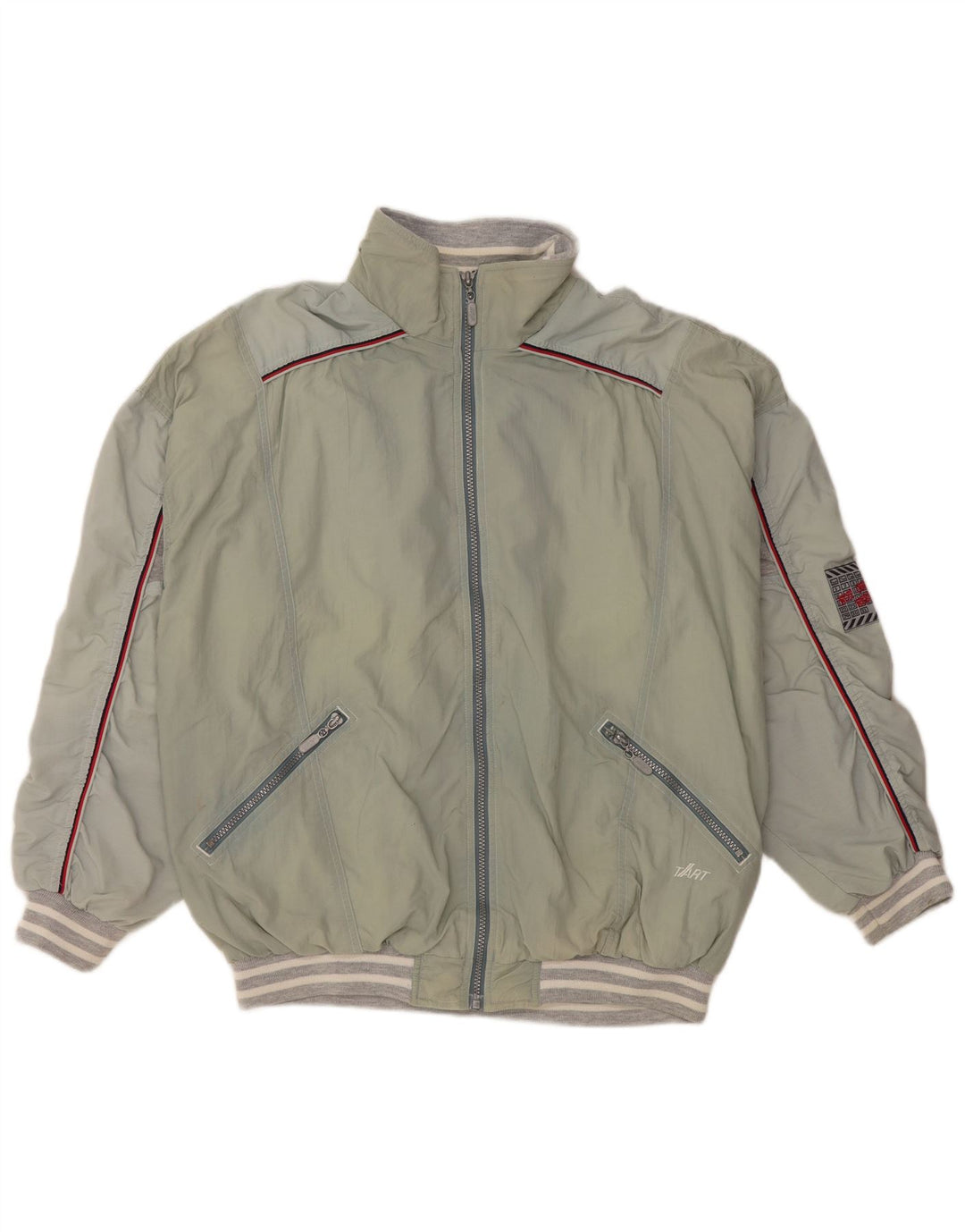 Jaqueta de treino masculina VINTAGE grande bloco colorido verde