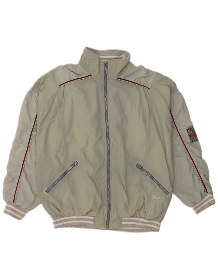 Jaqueta de treino masculina VINTAGE grande bloco colorido verde