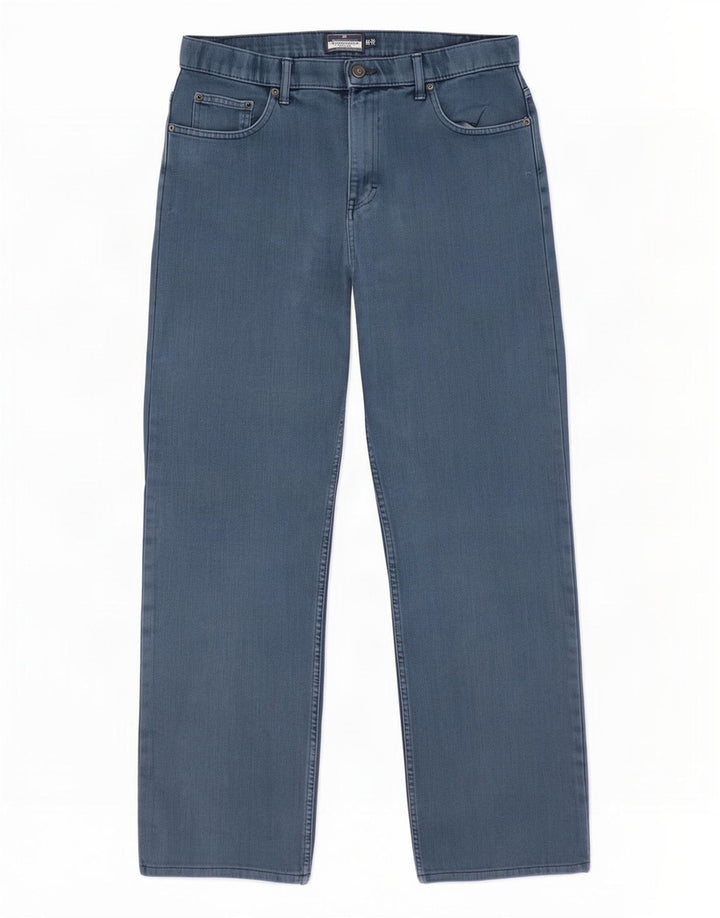 Calça jeans masculina Marks & Spencer Blue Harbor Straight W34 L31 algodão marinho