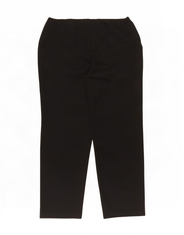 Marks & Spencer Womens Tapered Cropped Trousers UK 16 Large W34 L26 Black