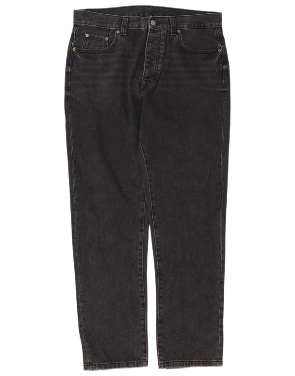 Zara Mens Straight Jeans EU 44 Grande W34 L31 Algodão Preto