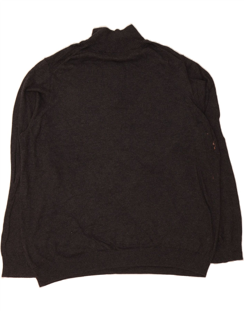 RALPH LAUREN Mens Zip Neck Jumper Sweater 2XL Grey Argyle/Diamond Cotton Vintage Ralph Lauren and Second-Hand Ralph Lauren from Messina Hembry 