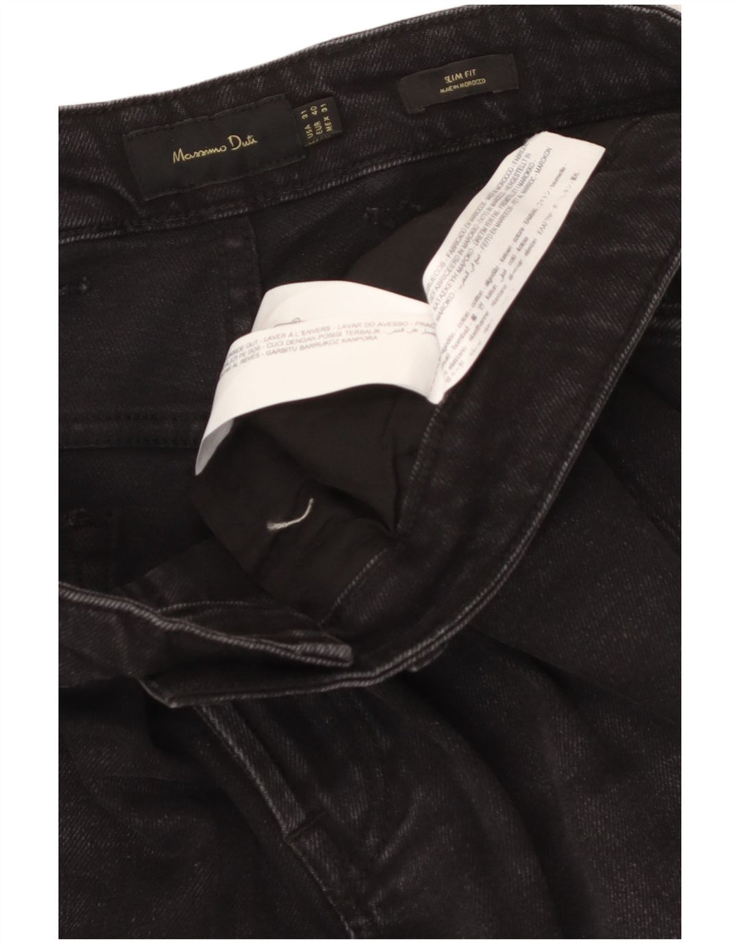 Massimo Dutti Mens Slim Jeans EU 40 Médio W31 L31 Algodão Preto