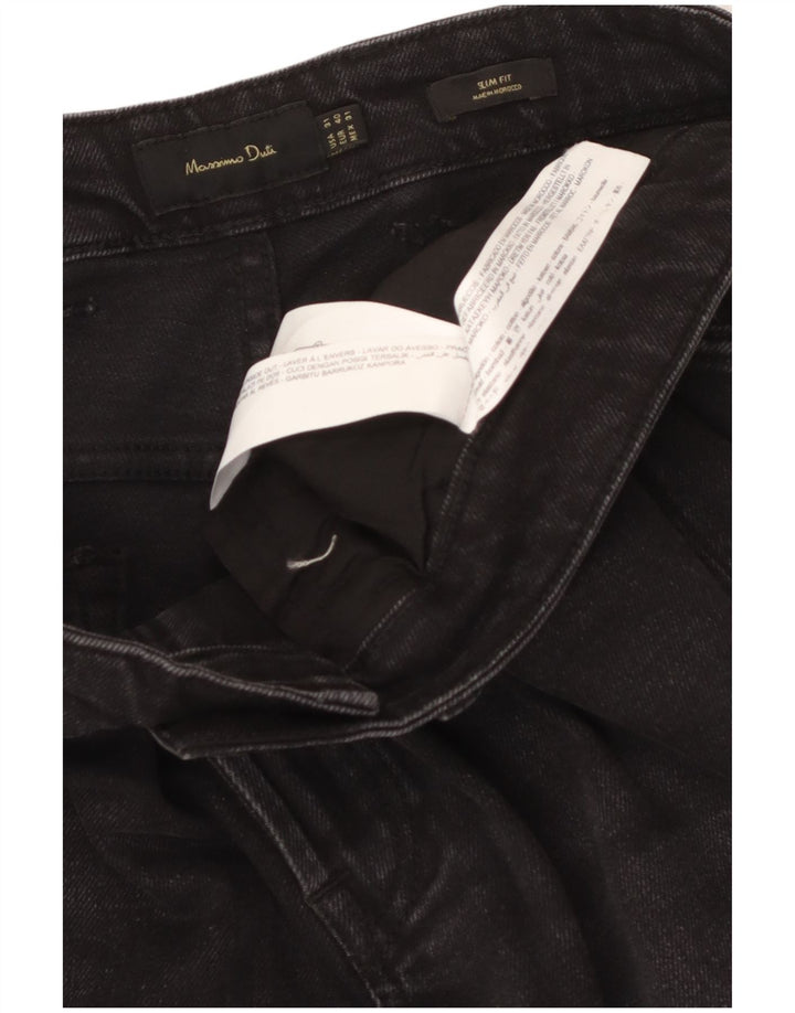 Massimo Dutti Mens Slim Jeans EU 40 Médio W31 L31 Algodão Preto