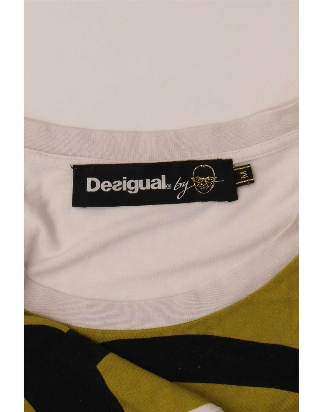 Desigual Colete Assimétrico Feminino Top UK 12 Médio Branco Geométrico