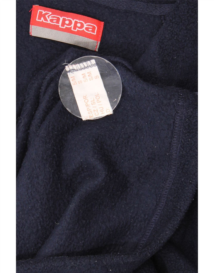 Kappa Mens Zip Neck Fleece Jumper Pequeno Azul Marinho