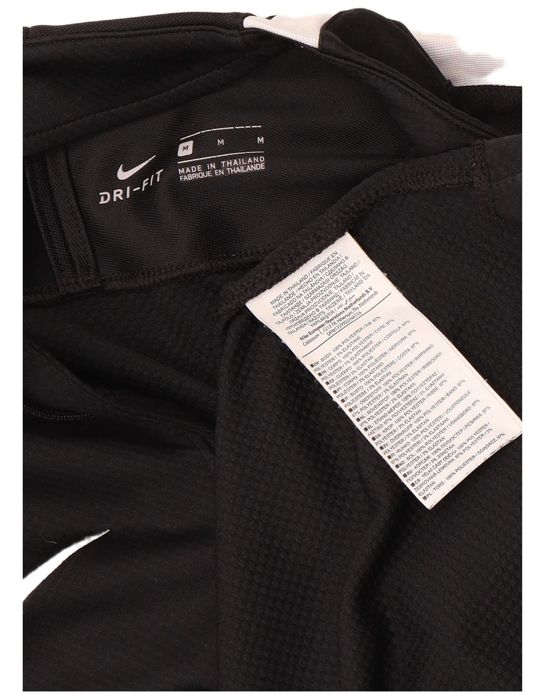 NIKE Masculino Dri Fit Zip Neck Pullover Treino Top Médio Preto Colourblock