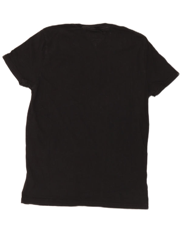 Camiseta masculina Tommy Hilfiger Regular Fit com estampa gráfica grande de algodão preto